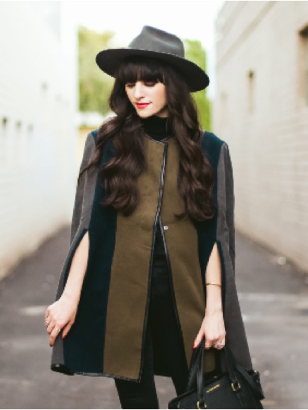 ASOS Color Block Fall Autumn Cape - Picture 8 of 8